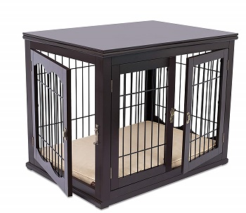 Internet’s Best Wood & Wire Dog Crate with Cushion