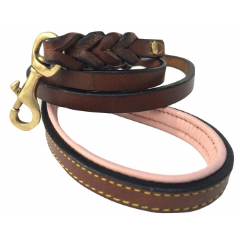 Soft Touch Leather Braided Dog Leash