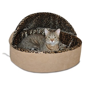 Hooded K&H Heated Cat Bed