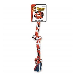 Mammoth Flossy Chews Cottonblend Color 3-Knot Rope Tug
